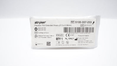 Stryker 5100-337-233 Short Tapered Blade, Long 27.0 x 0.38mm